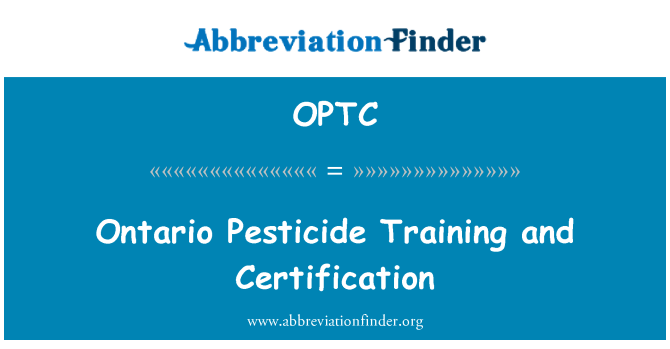 OPTC: Ontario pesticidů školení a certifikace
