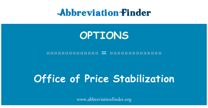 OPTIONS: Urad cenovne stabilizacije