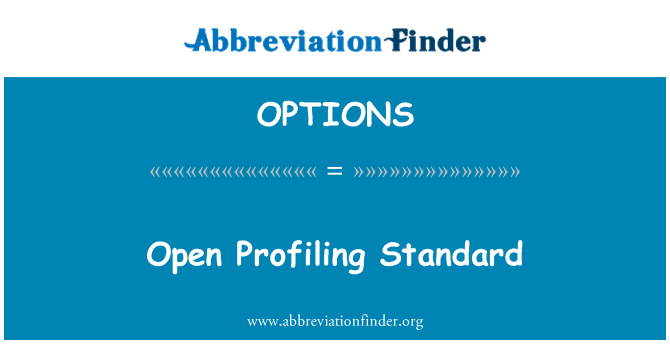 OPTIONS: Otvorte profilovanie štandard