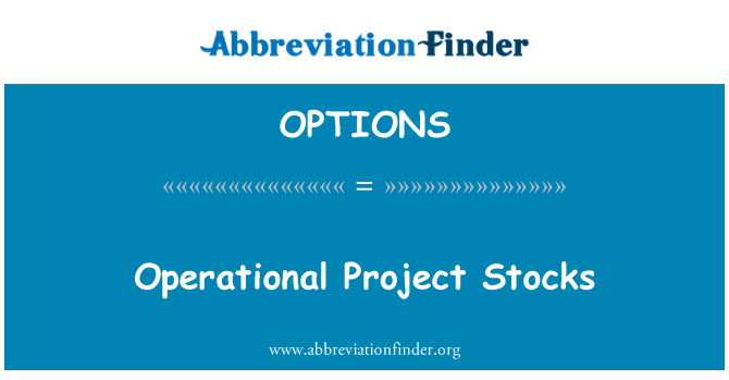 OPTIONS: Prevádzkových projektových zásob