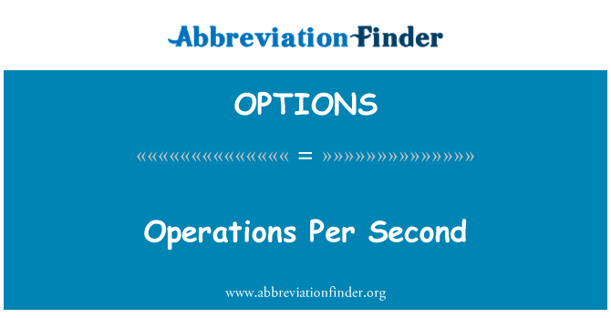 OPTIONS: Operací za sekundu