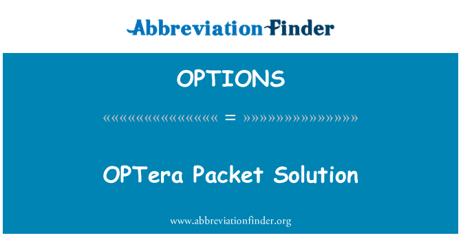 OPTIONS: Soluzione OPTera Packet
