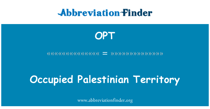 OPT: Okupované palestinské území