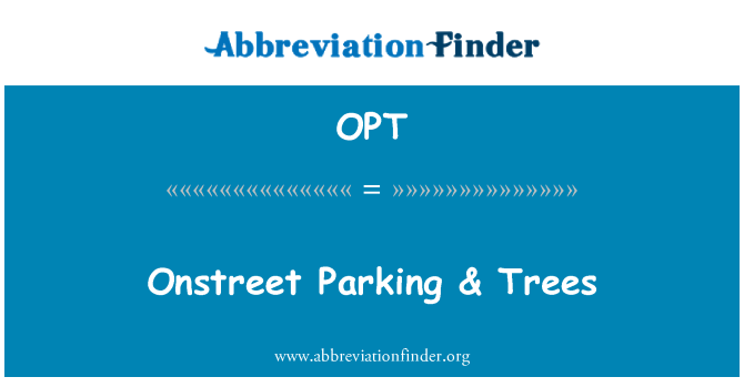 OPT: Onstreet parkovací & stromy
