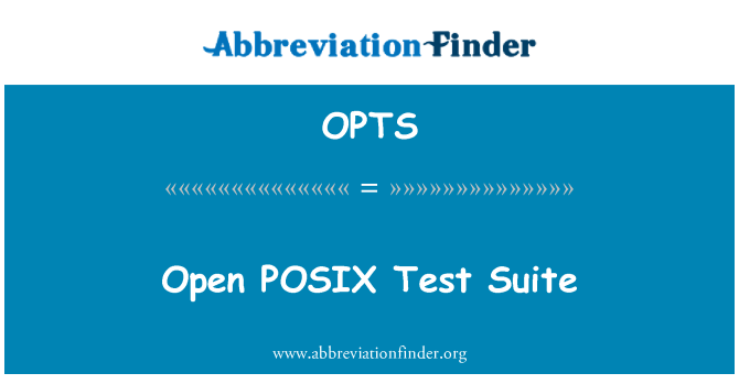 OPTS: חבילת הבדיקה POSIX פתוח