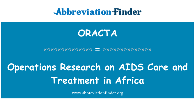 ORACTA: Operationer forskning i AIDS pleje og behandling i Afrika