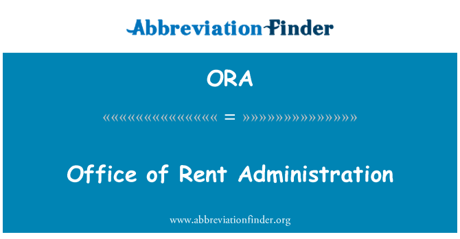 ORA: Office of Rent Administration