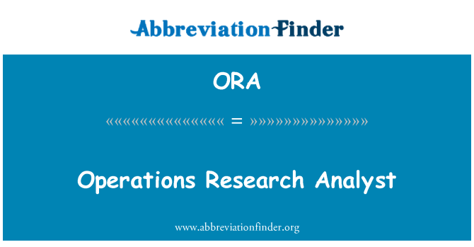 ORA: Аналитик исследования операций