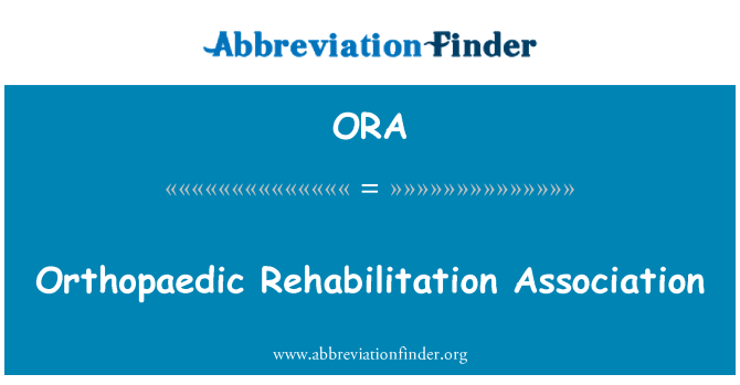 ORA: Orthopedische rehabilitatie Association
