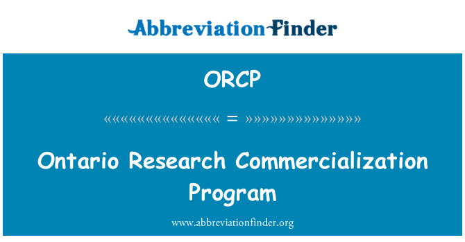 ORCP: Programm ta ' kummerċjalizzazzjoni riċerka Ontario