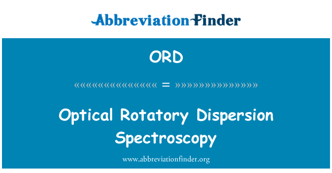 ORD: Dispersion rotatoire optique spectroscopie