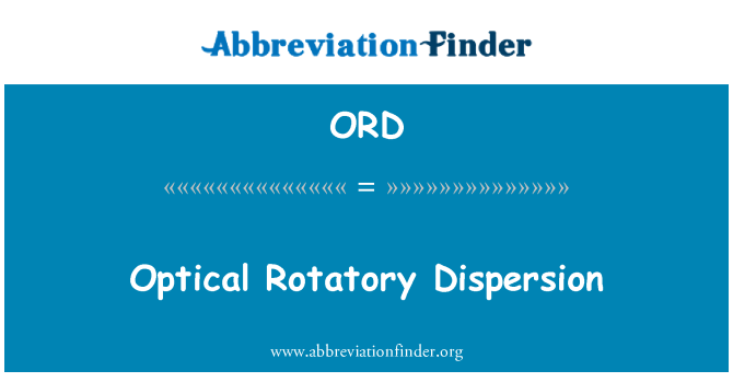 ORD: Dispersió òptica rotatori
