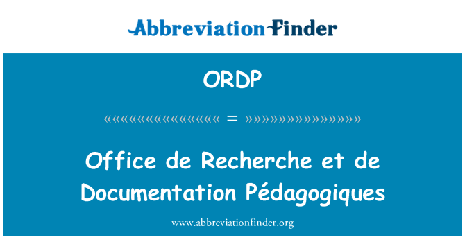 ORDP: Biwo de Chanche et de dokiman Pédagogiques