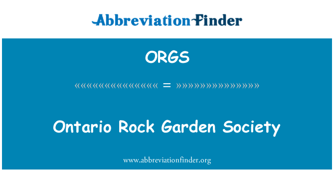 ORGS: Ontario Rock Garden Society