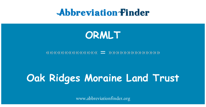 ORMLT: Oak hrebene Moraine Land Trust