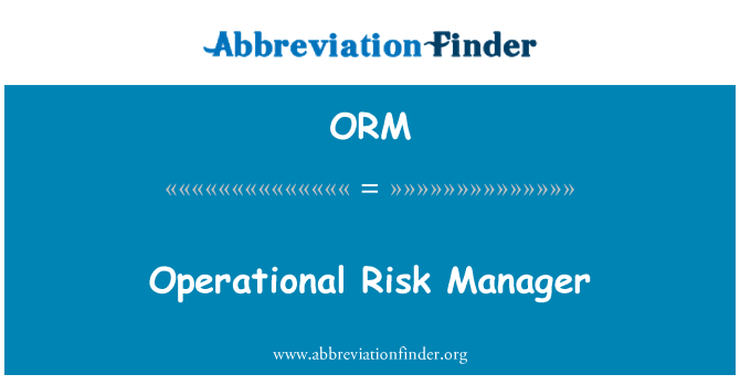 ORM: خطرے کے آپریشنل منیجر