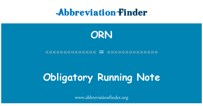 ORN: Note de fonctionnement obligatoire