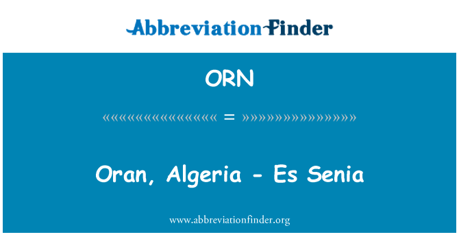 ORN: Oran, Alġerija - Es Senia