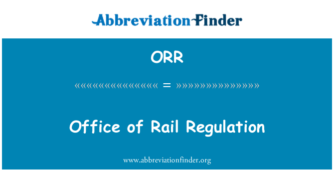 ORR: Urząd kolei rozporządzenia
