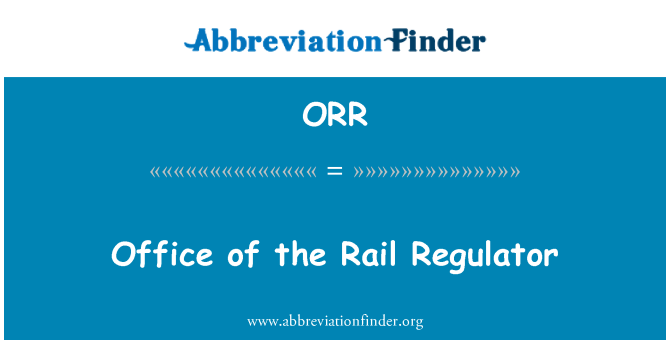 ORR: Управление железными дорогами