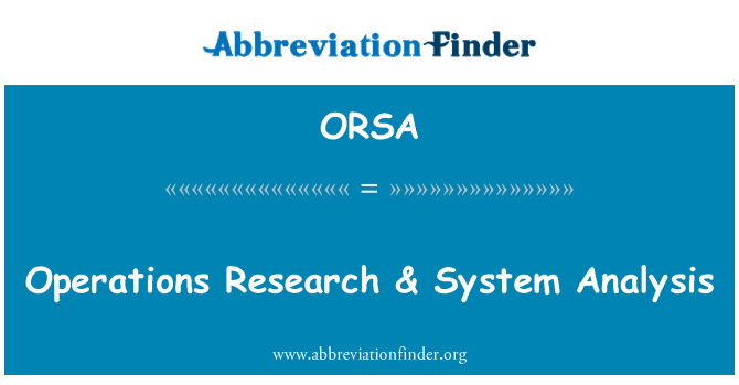 ORSA: Badania operacyjne & System analizy