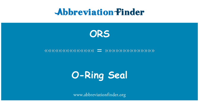 ORS: O-Ring afdichting