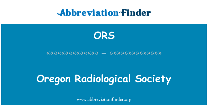 ORS: אורגון רדיולוגית האגודה