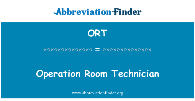 ORT: Technegydd ystafell llawdriniaeth