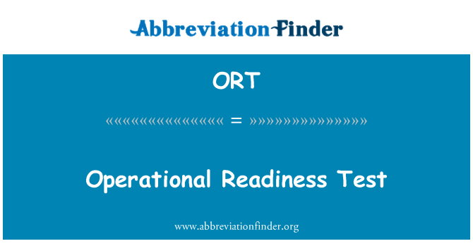 ORT: Prontezza għat-tħaddim tat-Test