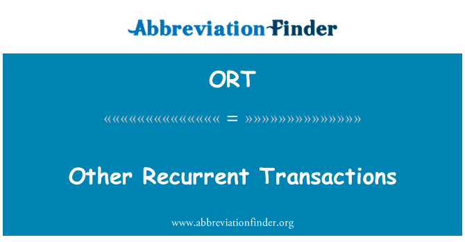 ORT: Otras transacciones recurrentes