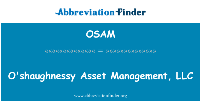 OSAM: O'Shaugnessyovou Asset Management, LLC