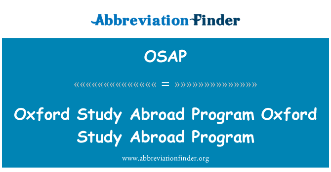 OSAP: Oxford studi di luar negeri Program Oxford studi di luar negeri Program