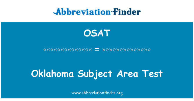 OSAT: Oklahoma sujet zone Test