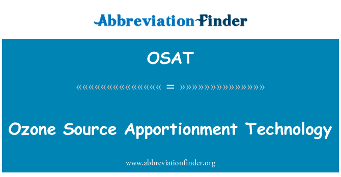 OSAT: האוזון מקור Apportionment טכנולוגיה