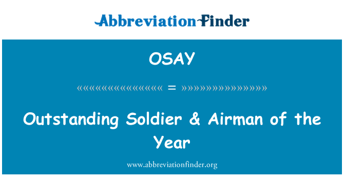 OSAY: Enastående soldat & Airman årets