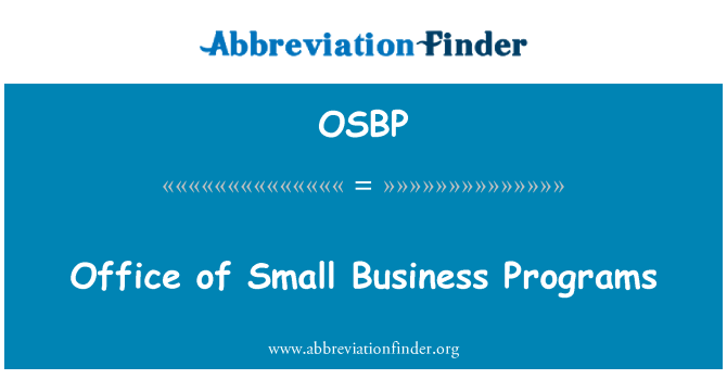 OSBP: Office of Small Business Programs