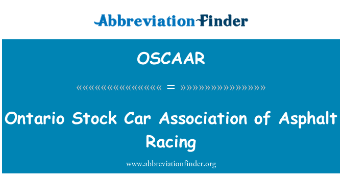 OSCAAR: 安大略省賽車協會的瀝青賽車