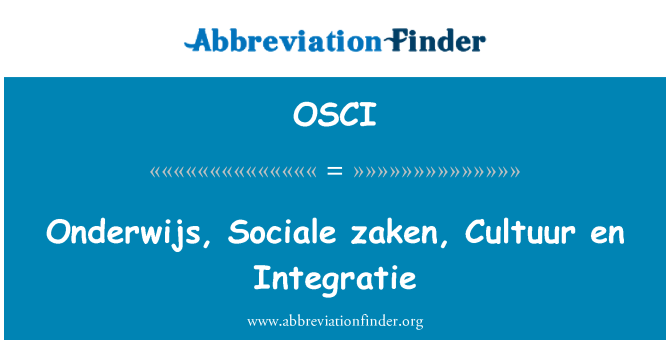 OSCI: Onderwijs, Sociale zaken, Cultuur en Integratie