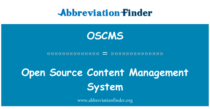 OSCMS: ระบบการจัดการเนื้อหาเปิดแหล่งที่มา