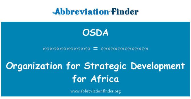 OSDA: Organizzazzjoni għall-iżvilupp strateġiku għall-Afrika