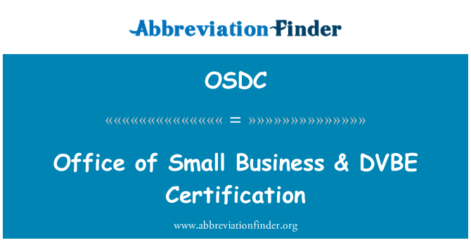 OSDC: Small Business & DVBE sertifikācijas birojs
