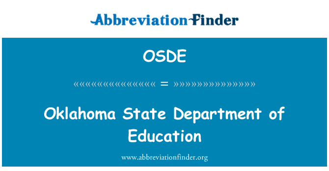 OSDE: Oklahoma State Department of Education