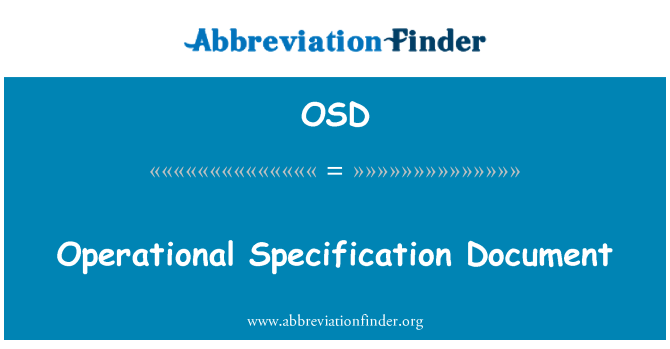 OSD: Operasyon Spécification dokiman
