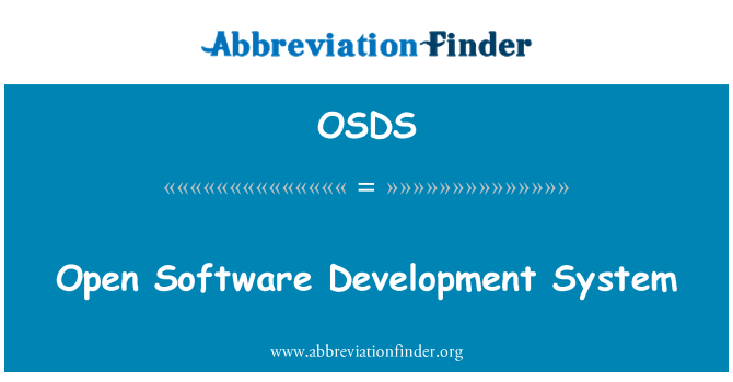 OSDS: खुला सॉफ्टवेयर विकास प्रणाली