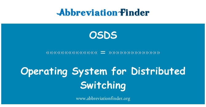 OSDS: Sistem operasi untuk didistribusikan Switching