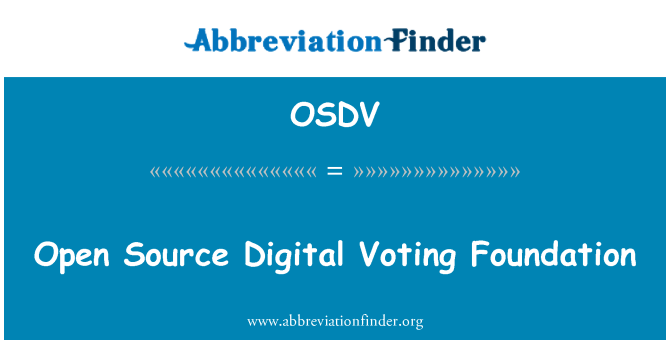 OSDV: ओपन सोर्स डिजिटल मतदान फाउंडेशन