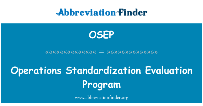 OSEP: Gweithrediadau safoni gwerthuso Mae'r rhaglen