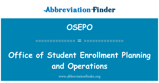 OSEPO: 辦公室的學生招生計畫和行動