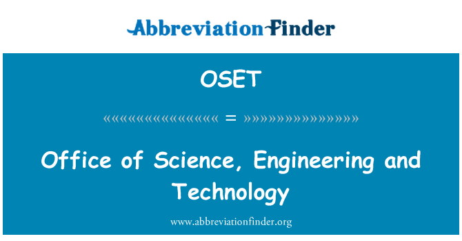 OSET: משרד המדע, ההנדסה והטכנולוגיה