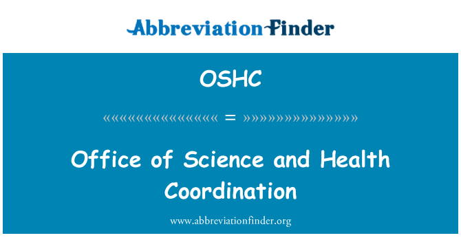 OSHC: Управление координации здравоохранения и науки